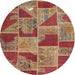 Square Machine Washable Contemporary Red Rug, wshcon2976