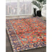 Contemporary Brown Red Modern Rug in Family Room, con2978