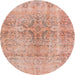 Sideview of Contemporary Sunrise Orange Persian Rug, con2980