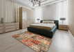 Machine Washable Contemporary Sienna Brown Rug in a Bedroom, wshcon2982