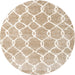 Sideview of Contemporary Wheat Beige Trellis Rug, con2984