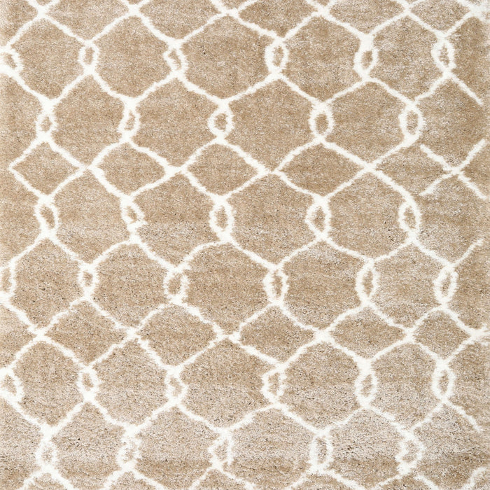Sideview of Machine Washable Contemporary Wheat Beige Rug, wshcon2984