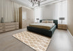 Machine Washable Contemporary Wheat Beige Rug in a Bedroom, wshcon2984