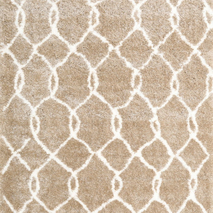 Contemporary Wheat Beige Trellis Rug, con2984