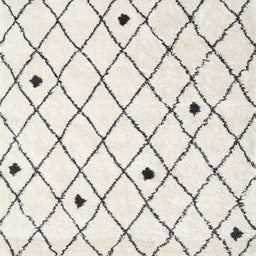 Square Contemporary Antique White Beige Trellis Rug, con2985