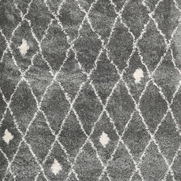 Contemporary Dark Gray Trellis Rug, con2987