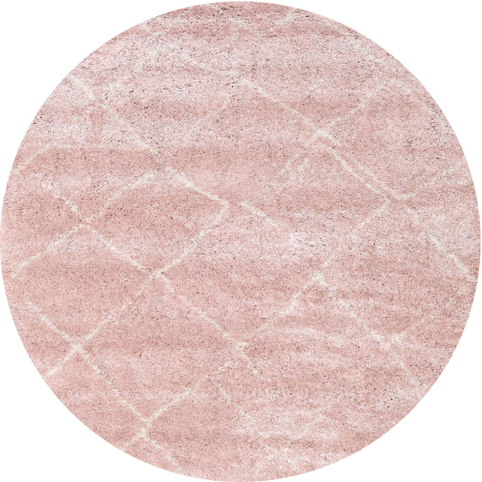 Square Machine Washable Contemporary Pink Daisy Pink Rug, wshcon2989