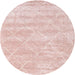 Sideview of Contemporary Daisy Pink Trellis Rug, con2989