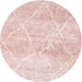 Sideview of Contemporary Light Red Pink Trellis Rug, con2990