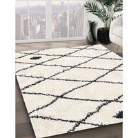 Contemporary Antique White Beige Solid Rug, con2991