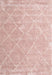 Machine Washable Contemporary Deep Rose Pink Rug, wshcon2992