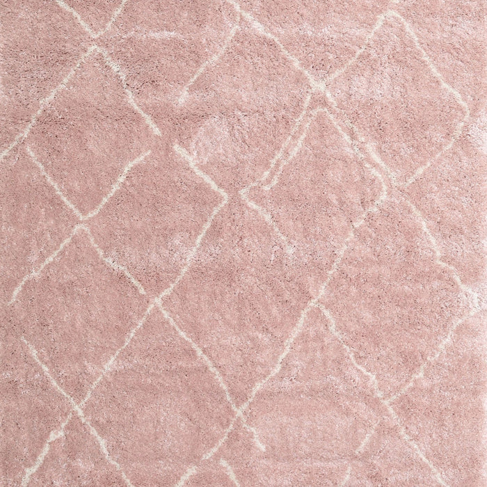 Machine Washable Contemporary Deep Rose Pink Rug, wshcon2992