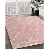 Contemporary Deep Rose Pink Trellis Rug, con2992