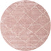 Square Machine Washable Contemporary Deep Rose Pink Rug, wshcon2992