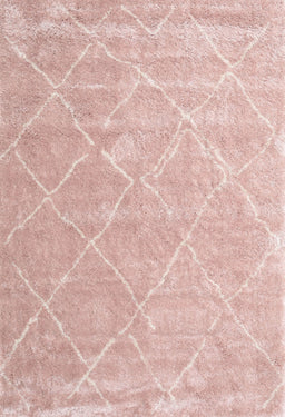 Contemporary Deep Rose Pink Trellis Rug, con2992