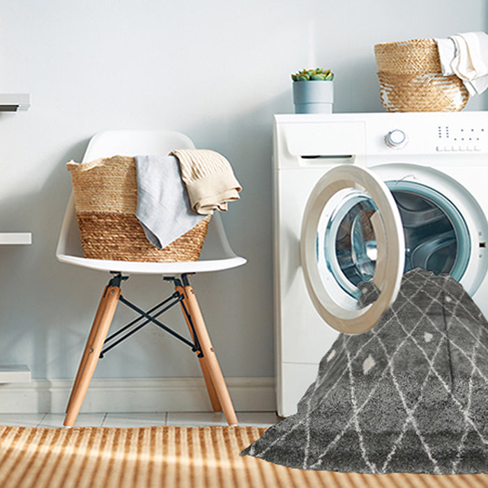 Machine Washable Contemporary Dark Gray Rug in a Washing Machine, wshcon2993