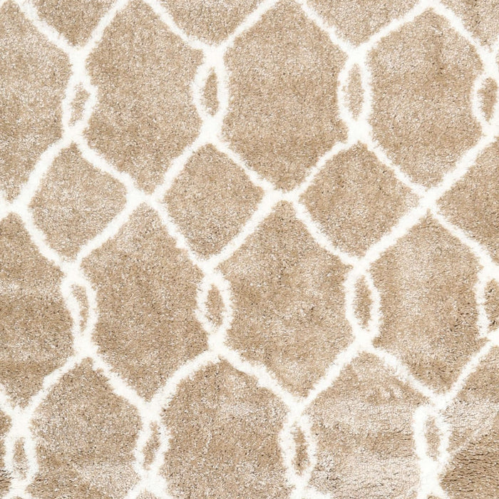 Contemporary Wheat Beige Trellis Rug, con2994