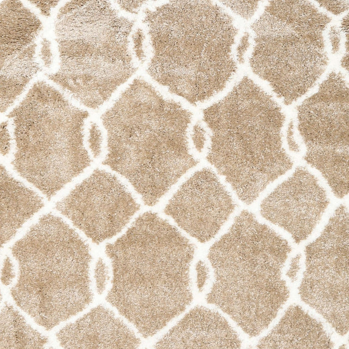 Sideview of Machine Washable Contemporary Wheat Beige Rug, wshcon2994
