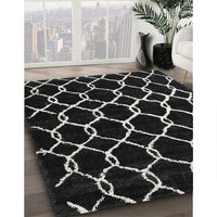 Contemporary Cloudy Gray Trellis Rug, con2995