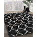 Contemporary Cloudy Gray Trellis Rug in Family Room, con2995