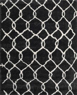Contemporary Cloudy Gray Trellis Rug, con2995