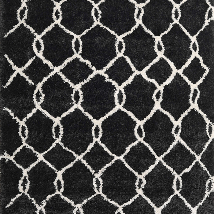 Contemporary Cloudy Gray Trellis Rug, con2995