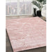 Machine Washable Contemporary Pink Daisy Pink Rug in a Family Room, wshcon2997