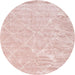 Sideview of Contemporary Daisy Pink Trellis Rug, con2997