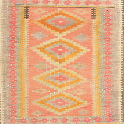 Square Contemporary Orange Oriental Rug, con2999