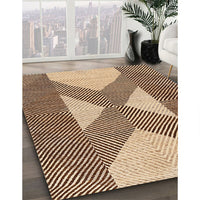 Contemporary Dark Sienna Brown Modern Rug, con299