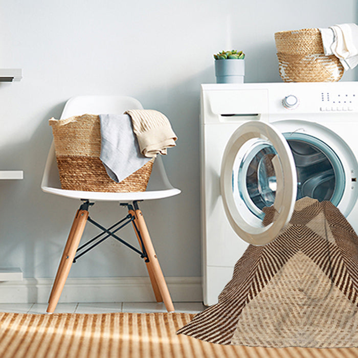 Machine Washable Contemporary Dark Sienna Brown Rug in a Washing Machine, wshcon299