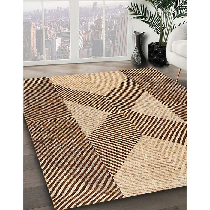 Machine Washable Contemporary Dark Sienna Brown Rug in a Family Room, wshcon299