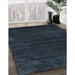 Contemporary Dark Blue Grey Blue Abstract Machine Washable Rug in a Family Room, wshcon2