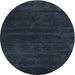 Square Contemporary Dark Blue Grey Blue Abstract Machine Washable Rug, wshcon2