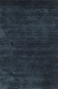 Contemporary Dark Blue Grey Blue Abstract Machine Washable Rug, wshcon2