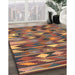 Contemporary Brown Red Southwestern Rug in Family Room, con3001