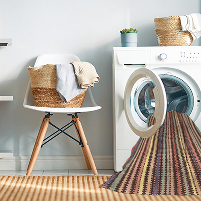 Machine Washable Contemporary Dark Sienna Brown Rug in a Washing Machine, wshcon3002