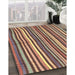 Contemporary Dark Sienna Brown Modern Rug in Family Room, con3002