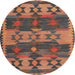 Sideview of Contemporary Rust Pink Southwestern Rug, con3003