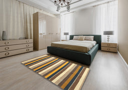 Contemporary Reddish Brown Modern Rug in a Bedroom, con3005