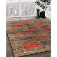 Contemporary Brown Red Modern Rug, con3008