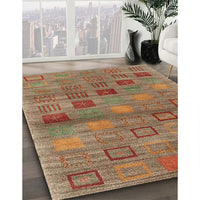 Contemporary Orange Brown Modern Rug, con3009