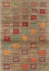 Machine Washable Contemporary Orange Brown Rug, wshcon3009