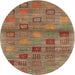 Square Machine Washable Contemporary Orange Brown Rug, wshcon3009