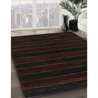 Contemporary Black Brown Modern Rug, con300