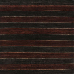 Square Contemporary Black Brown Modern Rug, con300
