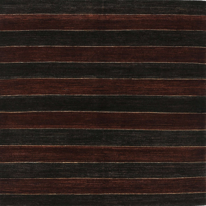 Square Contemporary Black Brown Modern Rug, con300