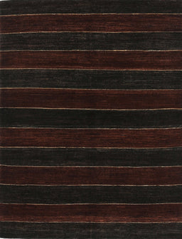 Contemporary Black Brown Modern Rug, con300