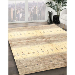 Machine Washable Contemporary Khaki Gold Rug in a Family Room, wshcon3013