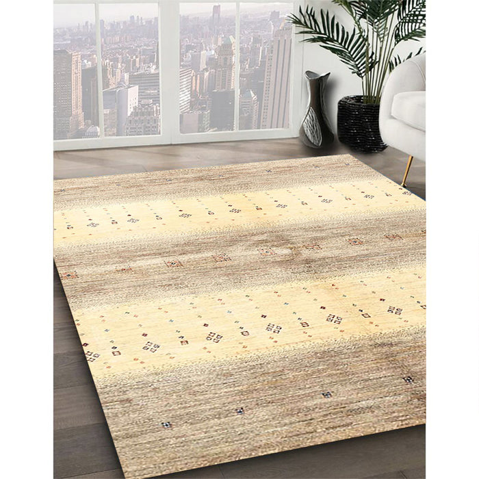Machine Washable Contemporary Khaki Gold Rug in a Family Room, wshcon3013